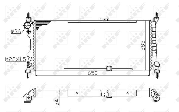 Kylare, motorkylning Nrf 507522A NRF