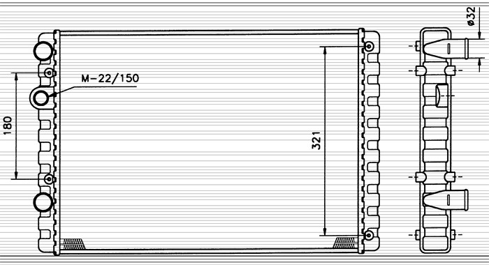 Kylare, motorkylning Nrf 509520 NRF