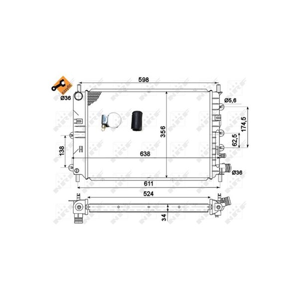 Kylare, motorkylning Nrf 514436 NRF Kylare, motorkylning Nrf 514436 NRF