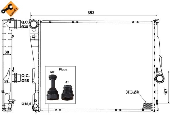 Kylare, motorkylning Nrf 51580 NRF