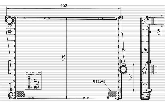 Kylare, motorkylning Nrf 51580 NRF