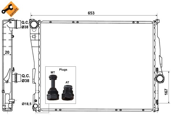 Kylare, motorkylning Nrf 51582 NRF