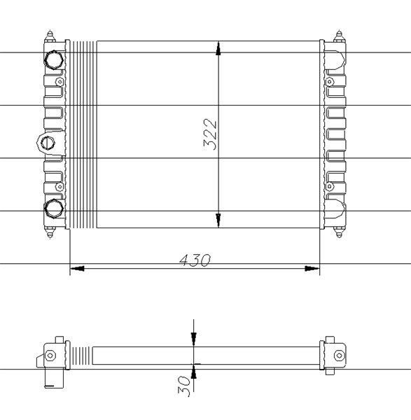 Kylare, motorkylning Nrf 519505 NRF