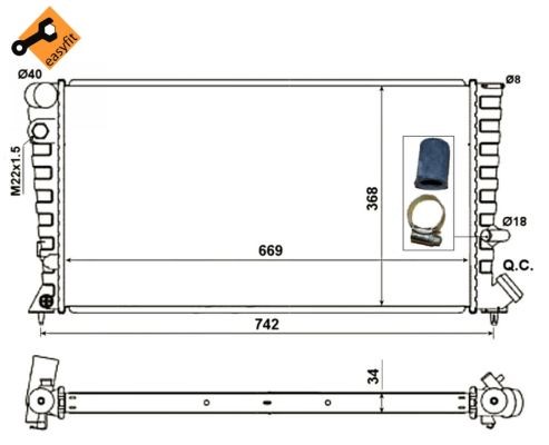 Kylare, motorkylning Nrf 519510 NRF