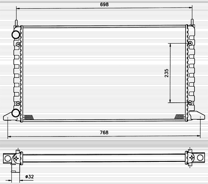 Kylare, motorkylning Nrf 519522 NRF