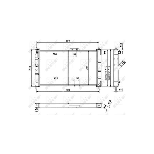 Kylare, motorkylning Nrf 52055 NRF