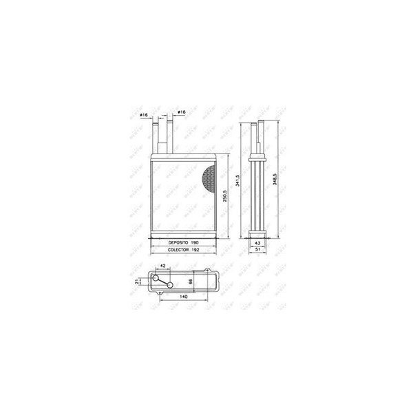 Värmeväxlare, kupévärme Nrf 52066 NRF Värmeväxlare, kupévärme Nrf 52066 NRF