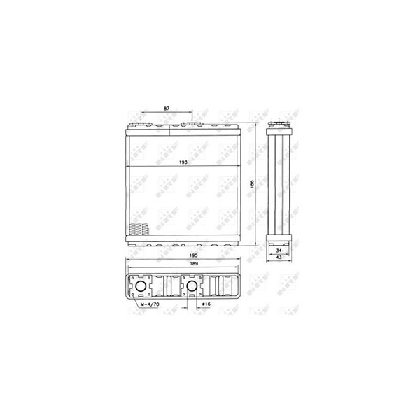 Värmeväxlare, kupévärme Nrf 52098 NRF Värmeväxlare, kupévärme Nrf 52098 NRF