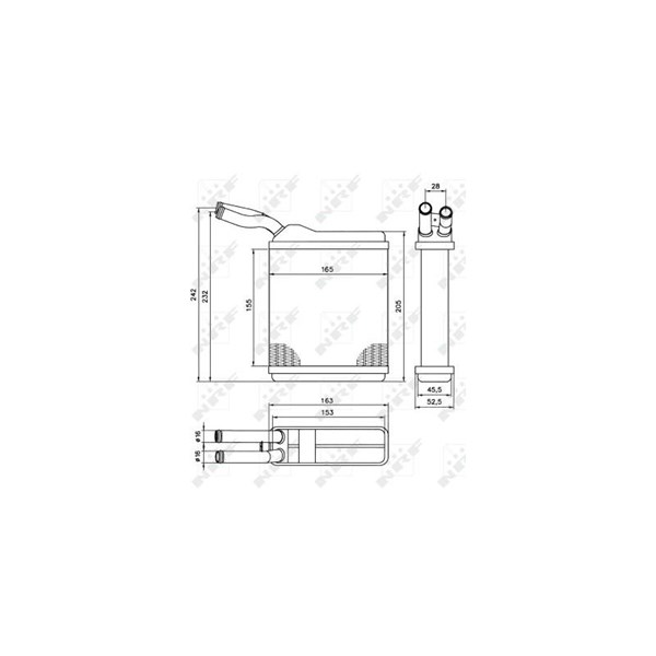 Värmeväxlare, kupévärme Nrf 52134 NRF Värmeväxlare, kupévärme Nrf 52134 NRF