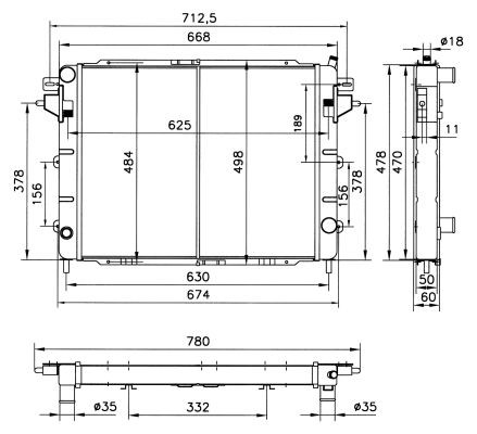 Kylare, motorkylning Nrf 52144 NRF Kylare, motorkylning Nrf 52144 NRF