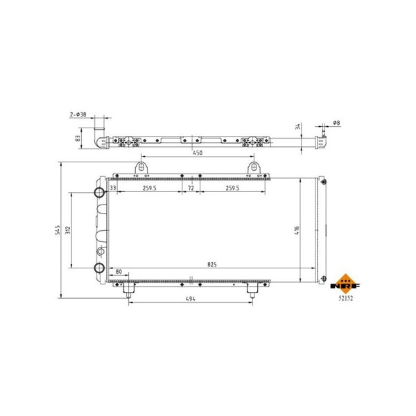 Kylare, motorkylning Nrf 52152 NRF Kylare, motorkylning Nrf 52152 NRF