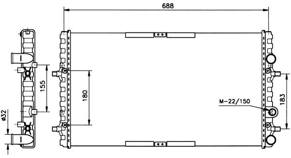 Kylare, motorkylning Nrf 52160 NRF