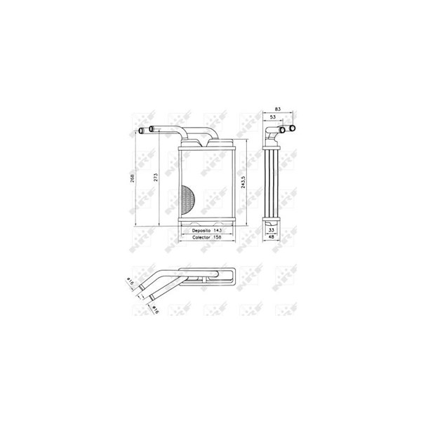 Värmeväxlare, kupévärme Nrf 52214 NRF Värmeväxlare, kupévärme Nrf 52214 NRF