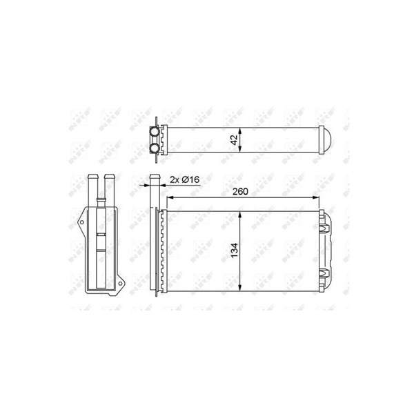 Värmeväxlare, kupévärme Nrf 52220 NRF Värmeväxlare, kupévärme Nrf 52220 NRF