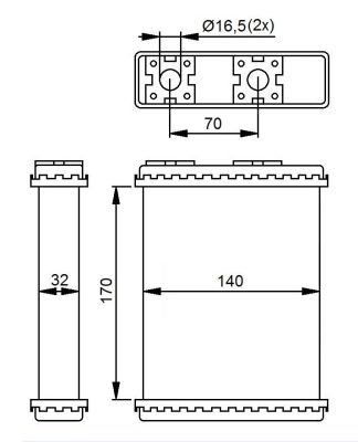 Värmeväxlare, kupévärme, Fram Nrf 52230 NRF