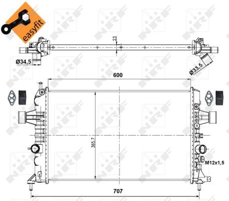 Kylare, motorkylning Nrf 53000 NRF