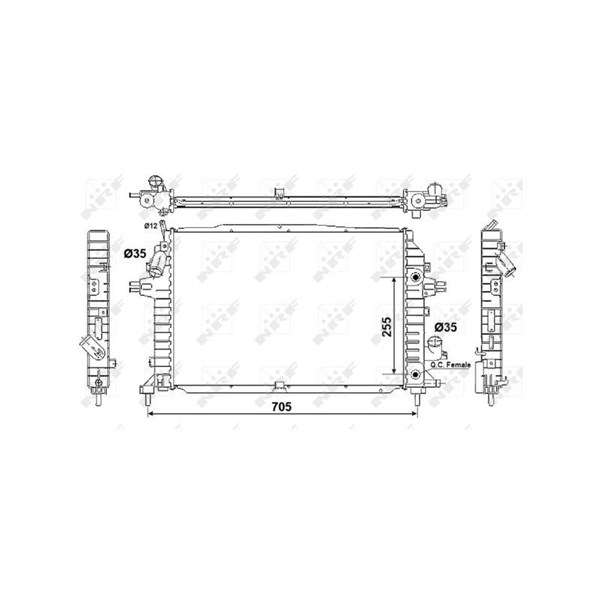 Kylare, motorkylning Nrf 53082 NRF