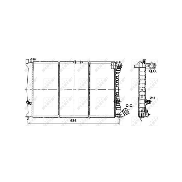 Kylare, motorkylning Nrf 53085 NRF