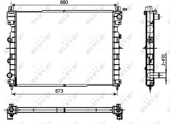 Kylare, motorkylning Nrf 53096 NRF