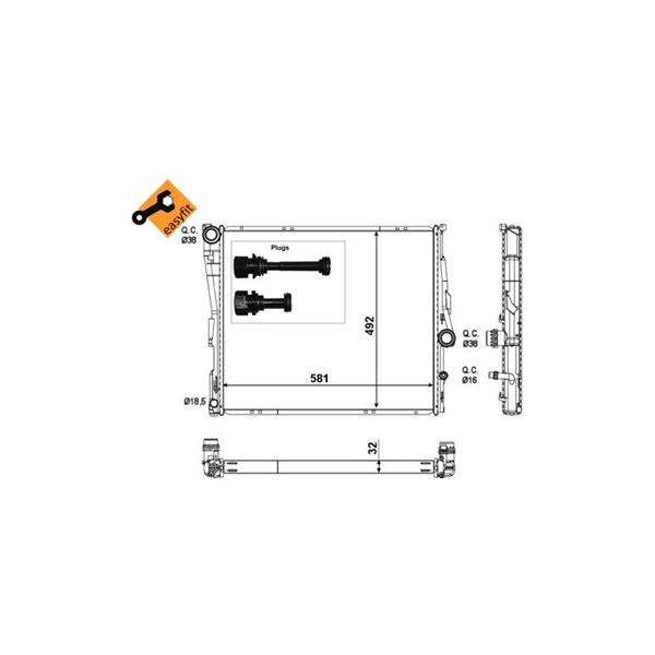 Kylare, motorkylning Nrf 53117 NRF