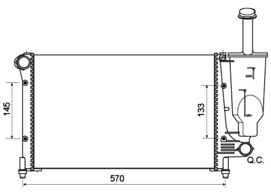 Kylare, motorkylning Nrf 53128 NRF