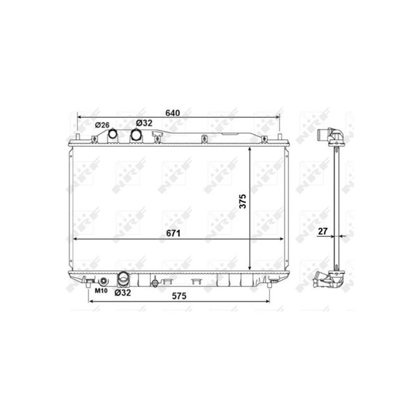 Kylare, motorkylning Nrf 53186 NRF