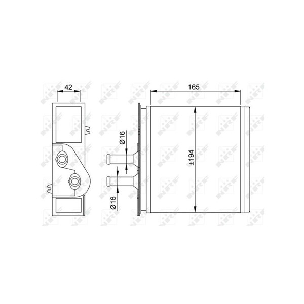 Värmeväxlare, kupévärme Nrf 53204 NRF Värmeväxlare, kupévärme Nrf 53204 NRF