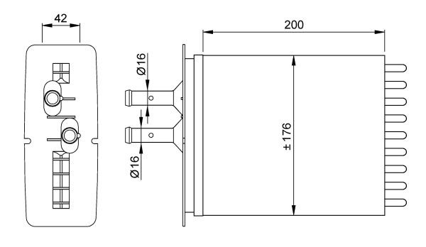 Värmeväxlare, kupévärme Nrf 53205 NRF