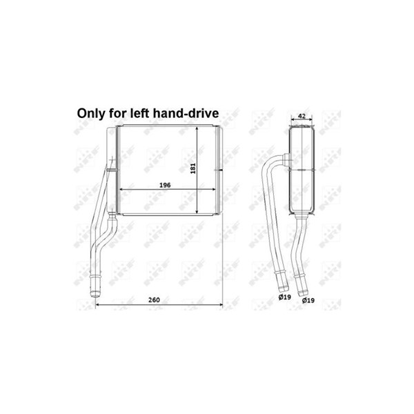 Värmeväxlare, kupévärme Nrf 53206 NRF Värmeväxlare, kupévärme Nrf 53206 NRF