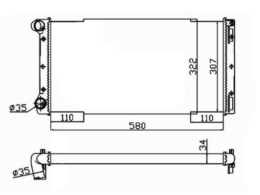 Kylare, motorkylning Nrf 53229 NRF