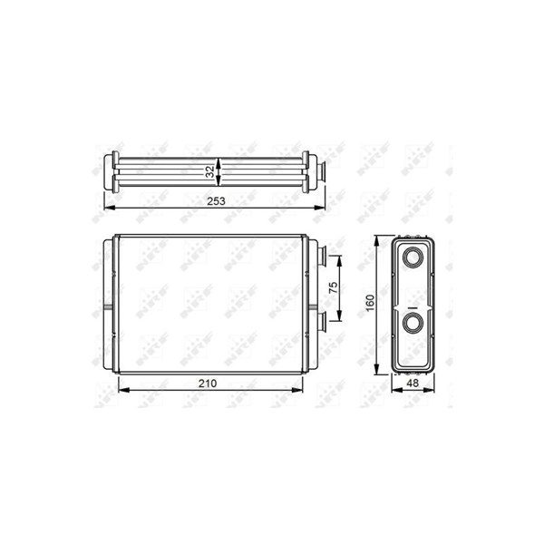 Värmeväxlare, kupévärme Nrf 53233 NRF Värmeväxlare, kupévärme Nrf 53233 NRF