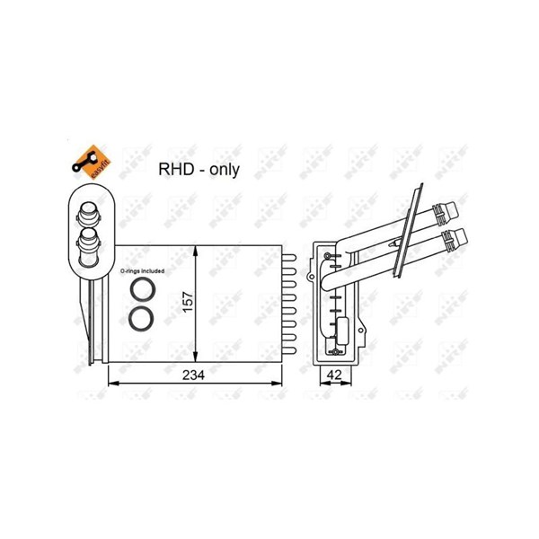 Värmeväxlare, kupévärme Nrf 53402 NRF Värmeväxlare, kupévärme Nrf 53402 NRF