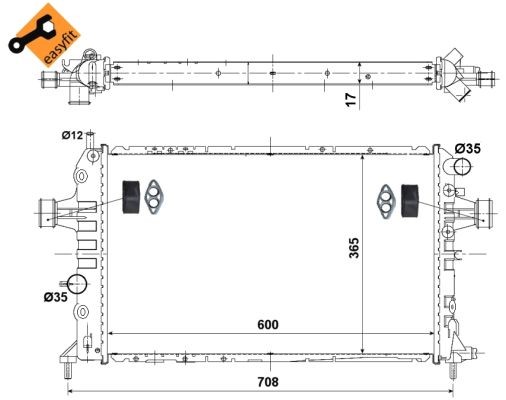 Kylare, motorkylning Nrf 53441 NRF