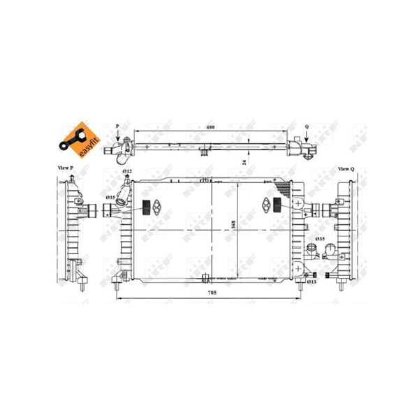 Kylare, motorkylning Nrf 53447 NRF