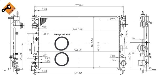 Kylare, motorkylning Nrf 53454 NRF