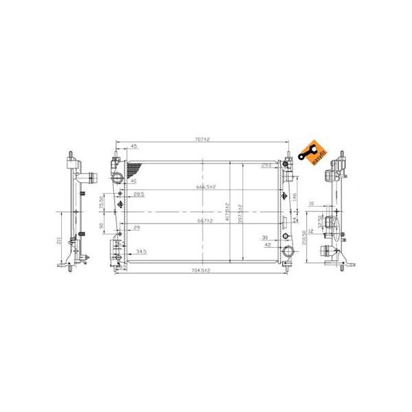 Kylare, motorkylning Nrf 53455 NRF Kylare, motorkylning Nrf 53455 NRF