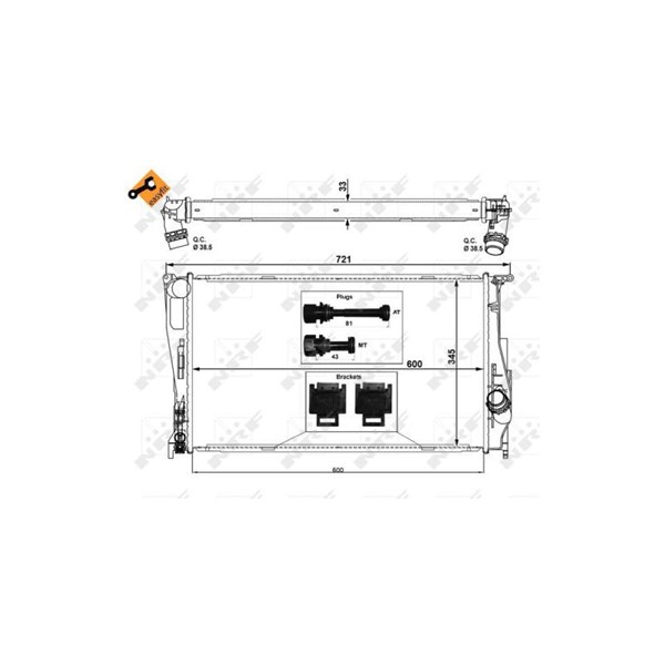 Kylare, motorkylning Nrf 53472 NRF