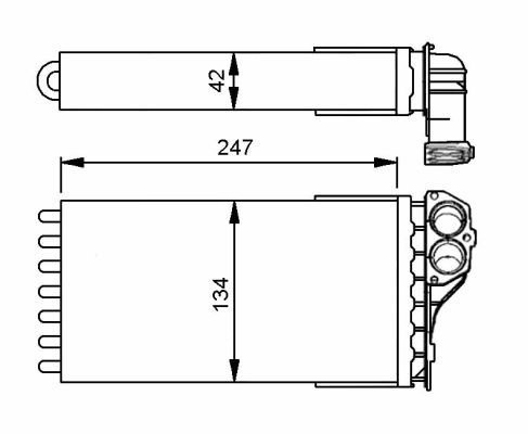Värmeväxlare, kupévärme Nrf 53557 NRF