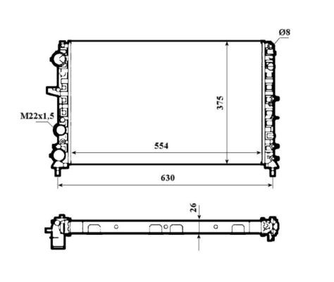 Kylare, motorkylning Nrf 53621 NRF