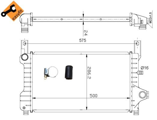 Kylare, motorkylning Nrf 53635 NRF