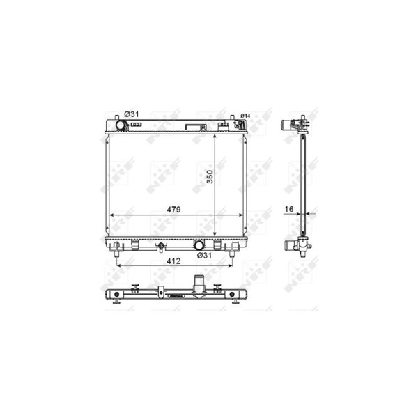 Kylare, motorkylning Nrf 53667 NRF