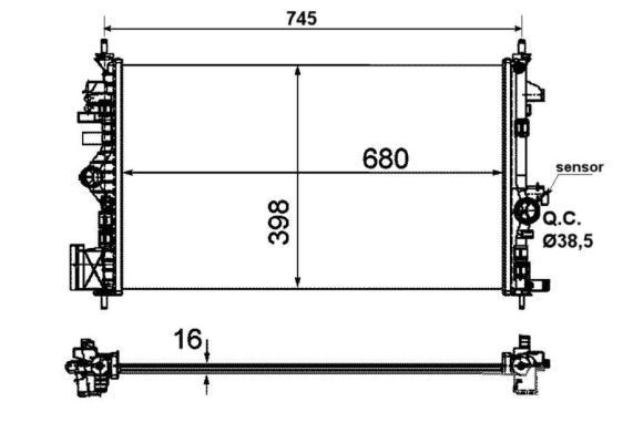 Kylare, motorkylning Nrf 53773 NRF