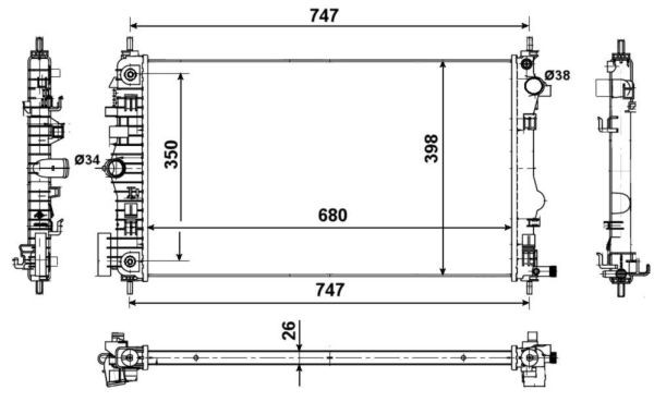 Kylare, motorkylning Nrf 53775 NRF