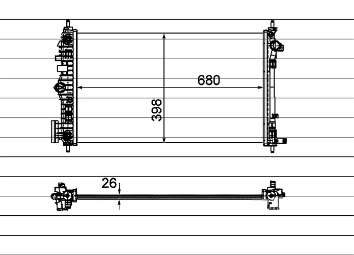 Kylare, motorkylning Nrf 53775 NRF
