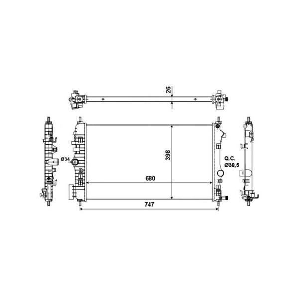 Kylare, motorkylning Nrf 53776 NRF