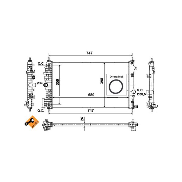 Kylare, motorkylning Nrf 53777 NRF Kylare, motorkylning Nrf 53777 NRF