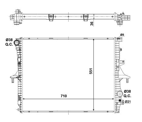 Kylare, motorkylning Nrf 53798 NRF
