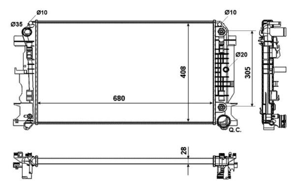 Kylare, motorkylning Nrf 53833 NRF