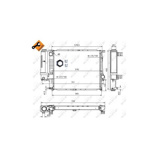 Kylare, motorkylning Nrf 53852 NRF Kylare, motorkylning Nrf 53852 NRF