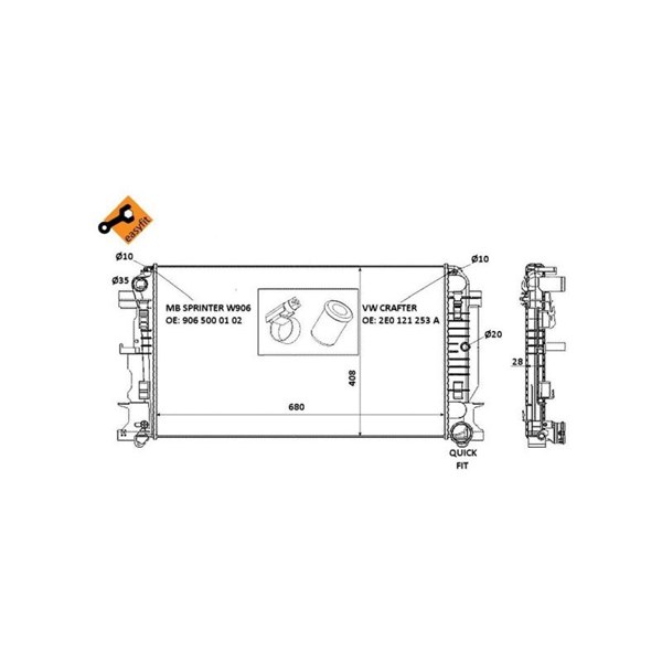 Kylare, motorkylning Nrf 53885 NRF Kylare, motorkylning Nrf 53885 NRF